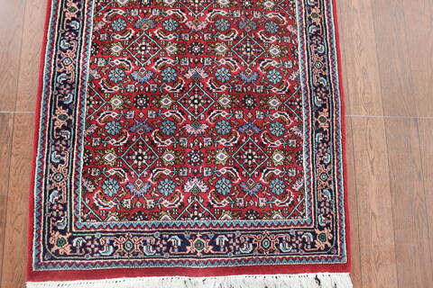 Kashan Red Runner Hand Knotted 26 X 110  Area Rug 902-145198 Image 2