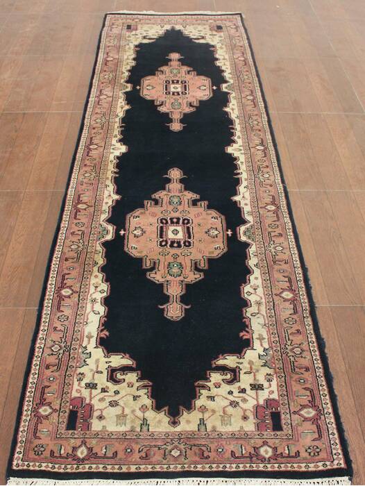 Kashan Blue Runner Hand Knotted 26 X 100  Area Rug 902-145199 Image 2