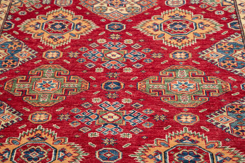Kazak Red Hand Knotted 56 X 78  Area Rug 700-145228 Image 3