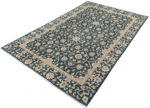 Chobi Green Hand Knotted 67 X 99  Area Rug 700-145234 Image 2