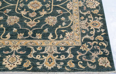 Chobi Green Hand Knotted 67 X 99  Area Rug 700-145234 Image 4