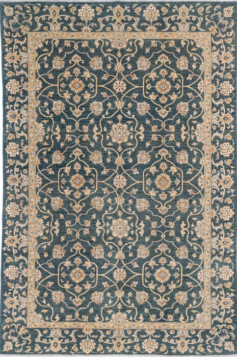 Chobi Green Hand Knotted 67 X 99  Area Rug 700-145234 Image 0