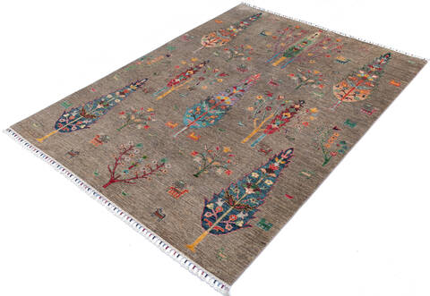 Chobi Brown Hand Knotted 59 X 710  Area Rug 700-145235 Image 2