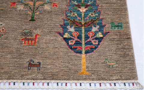 Chobi Brown Hand Knotted 59 X 710  Area Rug 700-145235 Image 4