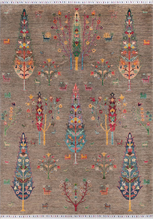 Chobi Brown Hand Knotted 59 X 710  Area Rug 700-145235 Image 0