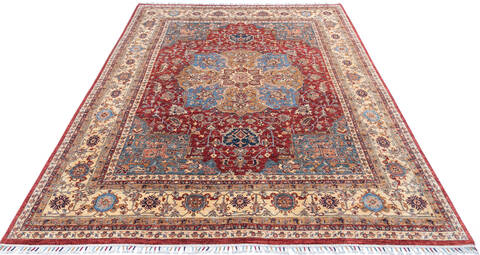 Chobi Red Hand Knotted 810 X 119  Area Rug 700-145250 Image 1