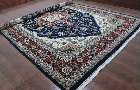 Kashan Multicolor Hand Knotted 96 X 136  Area Rug 902-145253 Image 1