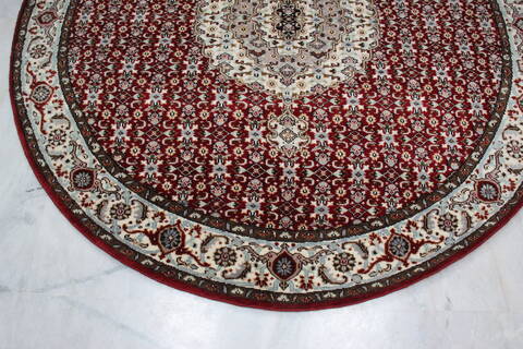 Mahi Red Round Hand Knotted 60 X 60  Area Rug 905-145257 Image 2