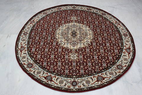 Mahi Red Round Hand Knotted 60 X 60  Area Rug 905-145257 Image 5