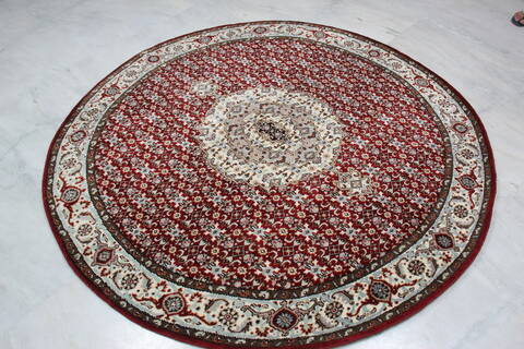 Mahi Red Round Hand Knotted 60 X 60  Area Rug 905-145257 Image 7