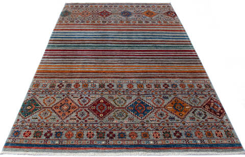 Chobi Grey Hand Knotted 57 X 84  Area Rug 700-145292 Image 1
