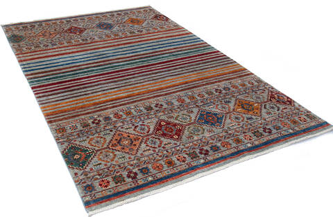 Chobi Grey Hand Knotted 57 X 84  Area Rug 700-145292 Image 2