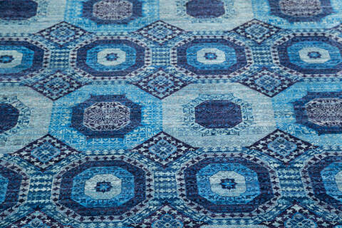 Chobi Blue Hand Knotted 60 X 90  Area Rug 700-145328 Image 3