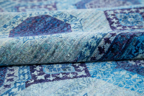 Chobi Blue Hand Knotted 60 X 90  Area Rug 700-145328 Image 5