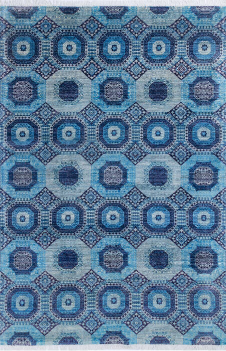 Chobi Blue Hand Knotted 60 X 90  Area Rug 700-145328 Image 0
