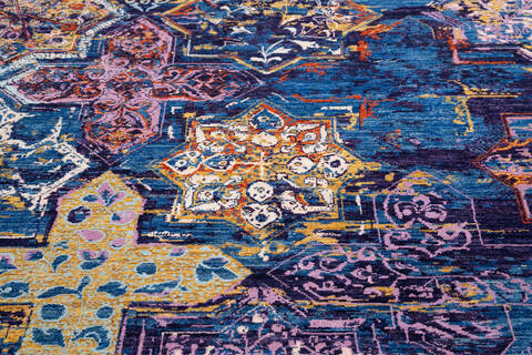 Chobi Blue Hand Knotted 57 X 710  Area Rug 700-145335 Image 3