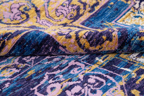 Chobi Blue Hand Knotted 57 X 710  Area Rug 700-145335 Image 5