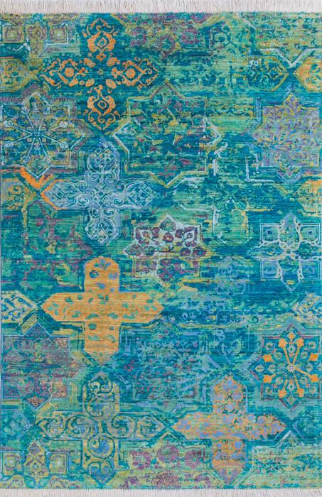 Modern Green Hand Knotted 54 X 80  Area Rug 700-145344 Image 0