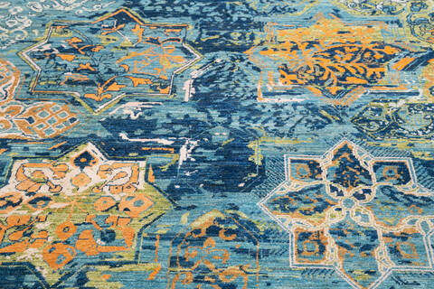 Modern Blue Hand Knotted 60 X 90  Area Rug 700-145346 Image 3