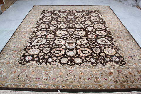 Jaipur Brown Hand Knotted 82 X 100  Area Rug 905-145354 Image 1