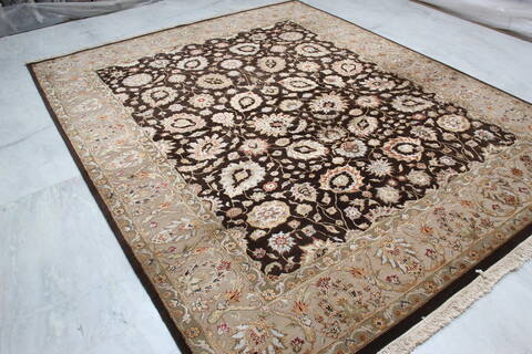 Jaipur Brown Hand Knotted 82 X 100  Area Rug 905-145354 Image 2