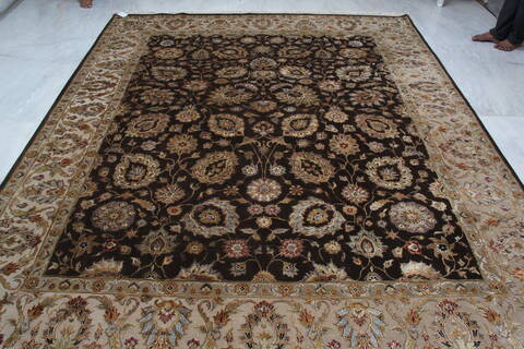 Jaipur Brown Hand Knotted 82 X 100  Area Rug 905-145354 Image 9