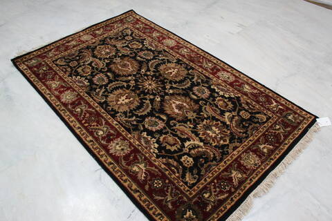 Jaipur Black Hand Knotted 40 X 64  Area Rug 905-145369 Image 2