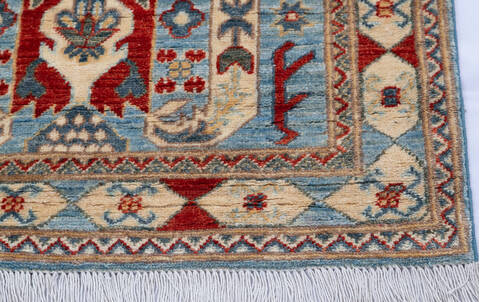 Chobi Grey Runner Hand Knotted 28 X 94  Area Rug 700-145391 Image 5