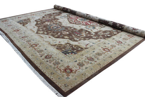 Heriz Brown Hand Knotted 120 X 150  Area Rug 902-145419 Image 2