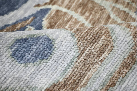 Modern-Contemporary Multicolor Hand Knotted 81 X 101  Area Rug 904-145440 Image 6