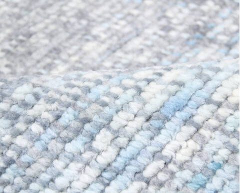 Modern-Contemporary Blue Hand Knotted 711 X 102  Area Rug 904-145449 Image 3