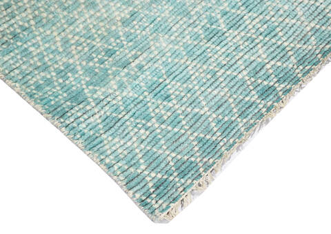 Modern-Contemporary Blue Hand Knotted 79 X 99  Area Rug 904-145452 Image 2