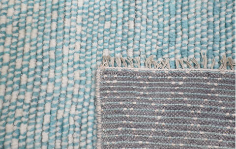 Modern-Contemporary Blue Hand Knotted 79 X 99  Area Rug 904-145452 Image 3