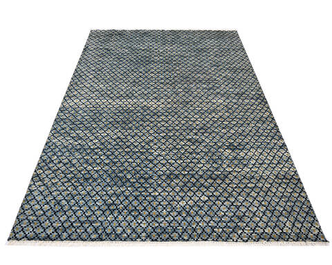 Modern-Contemporary Multicolor Hand Knotted 711 X 104  Area Rug 904-145456 Image 1
