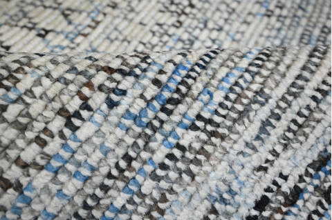 Modern-Contemporary Green Hand Knotted 810 X 124  Area Rug 904-145462 Image 7