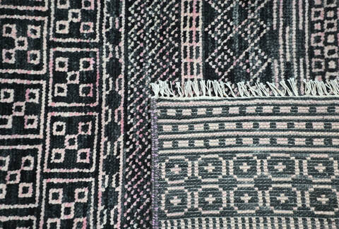 Modern-Contemporary Black Hand Knotted 710 X 910  Area Rug 904-145474 Image 3