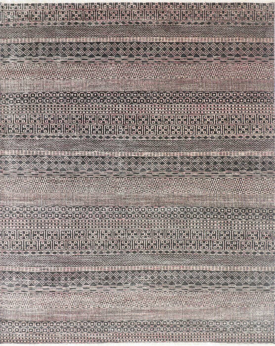 Modern-Contemporary Black Hand Knotted 710 X 910  Area Rug 904-145474 Image 0