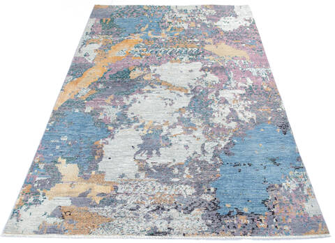 Modern Multicolor Hand Knotted 59 X 86  Area Rug 700-145497 Image 1