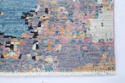 Modern Multicolor Hand Knotted 59 X 86  Area Rug 700-145497 Image 4