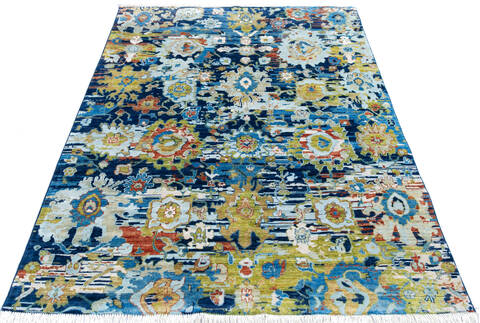 Modern Blue Hand Knotted 59 X 80  Area Rug 700-145502 Image 1