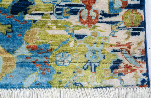 Modern Blue Hand Knotted 59 X 80  Area Rug 700-145502 Image 4