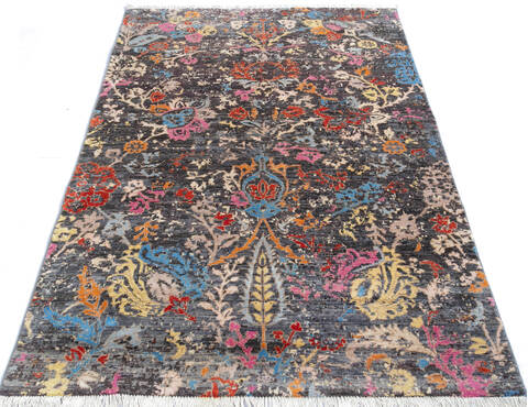 Modern Grey Hand Knotted 41 X 60  Area Rug 700-145505 Image 1