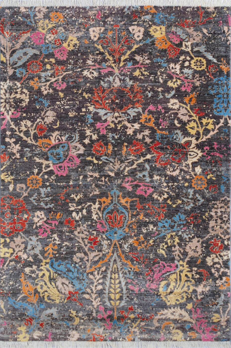 Modern Grey Hand Knotted 41 X 60  Area Rug 700-145505 Image 0