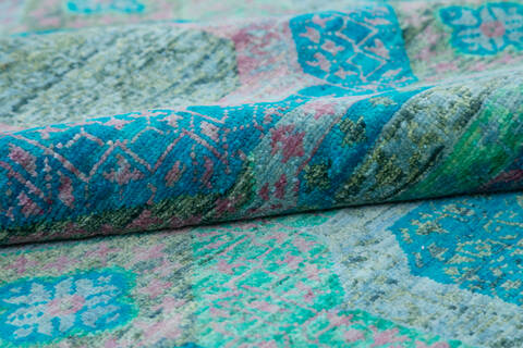 Chobi Green Hand Knotted 57 X 710  Area Rug 700-145508 Image 5