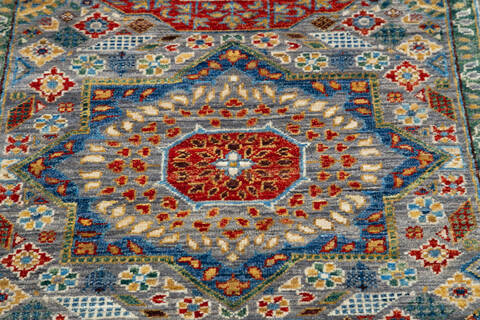 Chobi Grey Runner Hand Knotted 26 X 81  Area Rug 700-145514 Image 3