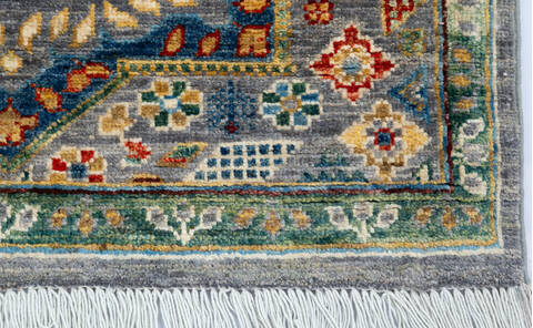Chobi Grey Runner Hand Knotted 26 X 81  Area Rug 700-145514 Image 4