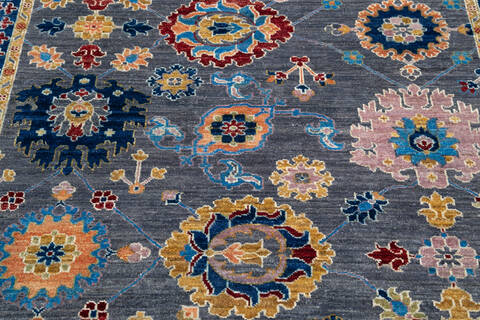 Chobi Grey Hand Knotted 40 X 60  Area Rug 700-145517 Image 3