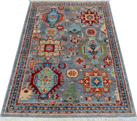 Chobi Grey Hand Knotted 40 X 61  Area Rug 700-145518 Image 1