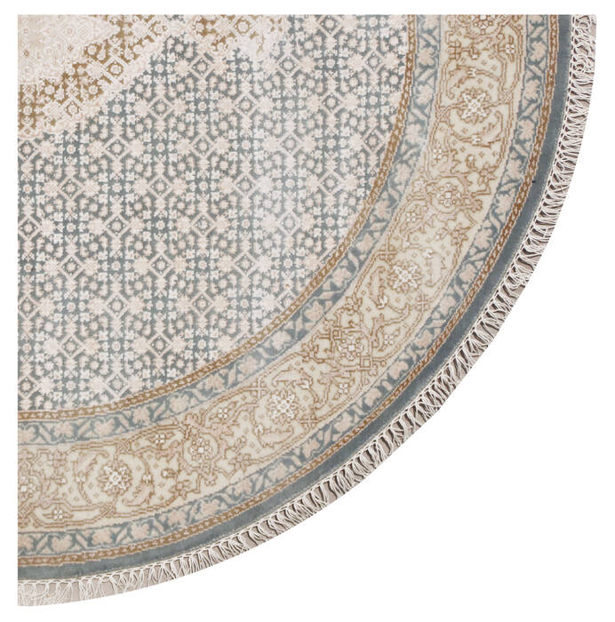 Mahi Blue Round Hand Knotted 62 X 62  Area Rug 902-145540 Image 1