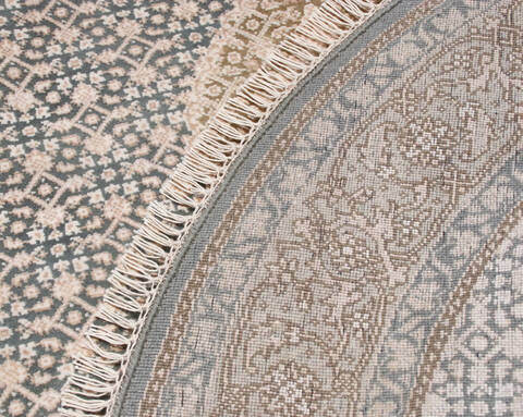 Mahi Blue Round Hand Knotted 62 X 62  Area Rug 902-145540 Image 3